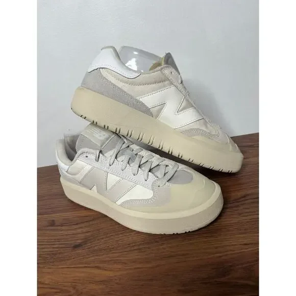 New Balance CT302 White Gray Suede Canvas Men's 9 Neutral Streetwear Casual